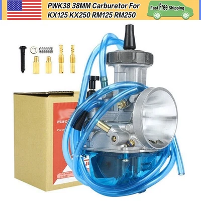 PWK38 38MM Carburetor For Kawasaki KX125 KX250 Suzuki RM125 RM250 Off Road Carb - Image 1 of 4