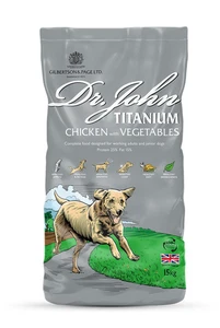 Dr John Titanium Dry Dog Food 15kg Chicken & Veg Active Working Adult Dogs - Picture 1 of 7