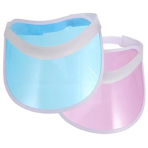 2 Pcs Decorative Plastic Hat Adult Sun Women Protection Wide Brim Hats - Picture 1 of 12