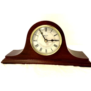 Vintage Bulova Holz Tischuhr mit verstecktem Fach getestet und funktioniert - Bild 1 von 9