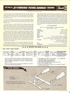 Model Kit Instructions 1971 REVELL Tacoma Gunboat USN - Picture 1 of 2