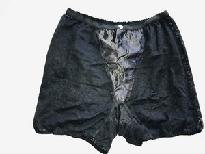 Vintage Mieder Miederhose mit Spitze Gr.XL schwarz transparent glänzend - Bild 1 von 3