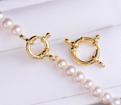Pure AU750 18K Solid Gold Ring Clasp For Bracelet Necklace Jewelry DIY Findings - Image 1 of 4