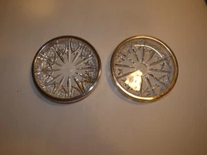 Vintage Hefra Met Pair Cut Crystal Dishes w Silverplate Rims - Picture 1 of 7