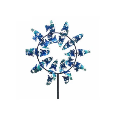Metal Wind Spinner Butterfly Home/Garden Display Decor 90x225cm Blue Wave - image 1 of 3