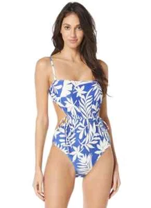 Kate Spade New York Swimsuit Women's XS Blue White Tripical Cinch Front NWT $150 - Picture 1 of 8