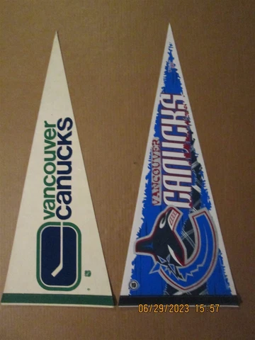 NHL Vancouver Canucks Vintage 1970's & 1990's Team Logo Hockey Pennants Cover