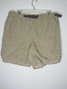 REI Mens Shorts Sz M Tan Nylon Water Belted Elastic Khaki Hiking Athletic - Picture 1 of 7