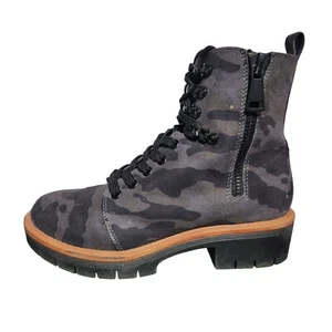 Botas camufladas MIA Celene River para mujer talla 7 M negras grises con cordones al tobillo - Imagen 1 de 8