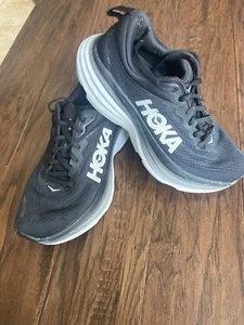 HOKA One One Bondi 8 Black White Womens' Size 8 - Picture 1 of 15