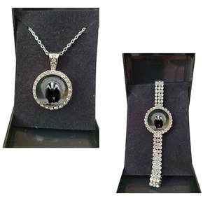 Set Of 2 Badger Animal Silver Colour Bracelet And Necklace And Gift Boxes - Picture 1 of 6