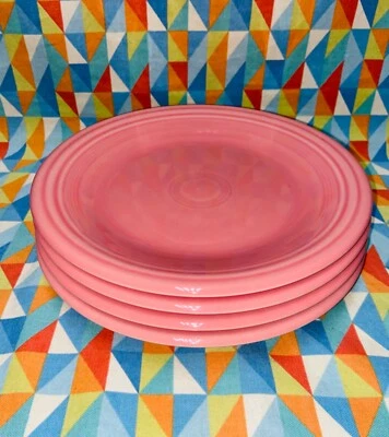 NEW SET 4 FIESTAWARE 10.5" Peony Pink DINNER PLATES FIESTA FREE SHIPPING