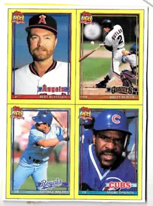 George Brett, Robert Blyleven, Andre Dawson, Bret Butler 1991 Topps caja corte inferior o - Imagen 1 de 1