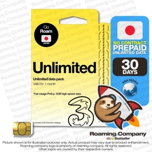 ๐ Japan UNLIMITED DATA Prepaid Travel SIM Roaming Hotspot 3GB4G - Picture 1 of 6