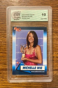 ⛳ Michelle Wie 2004 Rookie Review Rookie Card #96 Graded PGi 10 Gem Mint - Picture 1 of 2