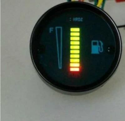 2" Fuel Level Meter Gauge--Green LED--Motorcycle~ATV~Car Aluminum Alloy 10-LED - Image 1 of 4