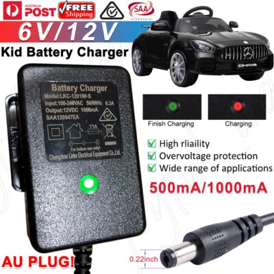 6V/12V Kids Car Battery Charger Electric Toy motorcycle Scooter Power AC Adapter - image 1 of 4