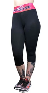 Women's Compression Leggings Exercise Pants 3/4 Trouser Yoga Gym Fitness Running - Picture 1 of 4