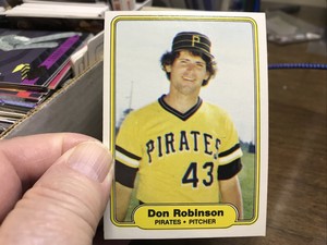 1982 FLEER DON ROBINSON . PITTSBURGH PIRATES #495