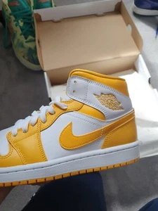 Jordan 1 Mid womens size 9 University Gold white (worn once) - Picture 1 of 5
