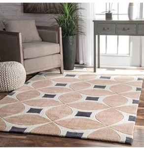Rug Area Wool Hand Tufted, Area Rug, Hand Tufted 100% Wool Carpet 5X8|8X10|9X12 - Picture 1 of 3