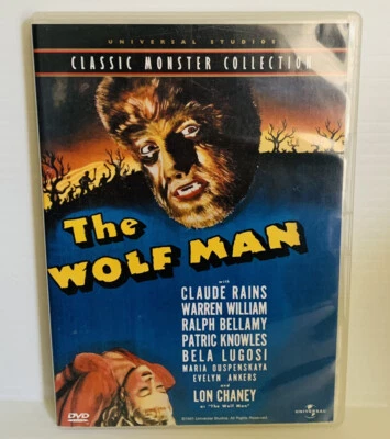 THE WOLF MAN - Region 1 DVD - Lon Chaney + Claude Rains - Universal Horror - Image 1 of 3