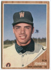1962 Topps #519 Bob Johnson Washington Senators - Rookie Card - Semi-Hi# - Picture 1 of 2