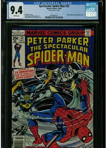 SPECTACULAR SPIDER MAN #23 CGC 9.4 WHITE PAGES EARLY MOON KNIGHT MARK JEWELER ED - Picture 1 of 3