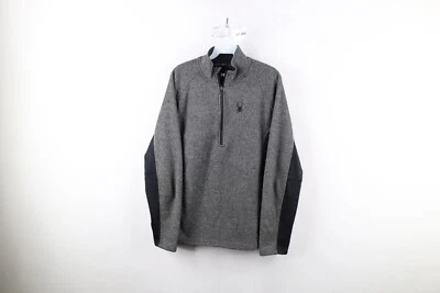 Spyder Mens Large Spell Out Core Outbound Half Zip Pullover Sweatshirt Gray - Image 1 of 4