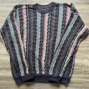 Structure Y2K Mens 3D Knit Sweater Size Large Cotton PLEASE READ - Picture 1 of 10