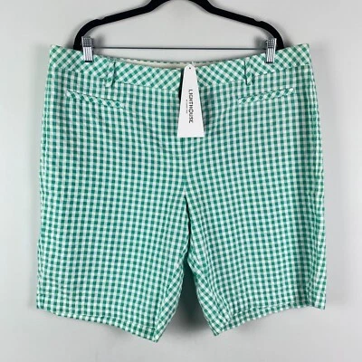 Pantalones cortos chinos Lands End verde guinga a cuadros para mujer 18 Foto 1 de 4