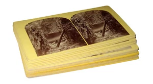 c1868 Yellow Mt 18 STEREOVIEW Lot AUSABLE CHASM GLEN/W MOLD + SON Keeseville NY - Bild 1 von 18