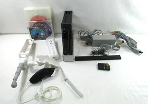 Sistema de juegos Nintendo Wii 2006 negro RVL-001 (EE. UU.) paquete de consola probado/funcionando - Imagen 1 de 24
