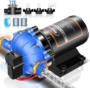 Aufgerüstete 12 Volt Wasserpumpe, 7GPM 70PSI, Fünf Kammer Selbstansaugende Membran 12V - Bild 1 von 11