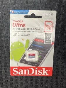 NEUF - Carte mémoire microSDXC UHS-I A1 SanDisk Ultra 256 Go avec 120 Mo/s - Photo 1 sur 2