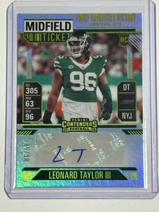 LEONARD TAYLOR III 2024 CONTENDERS MIDFIELD TICKET ROOKIE RC AUTO 06/50 - Picture 1 of 2