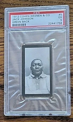JACK JOHNSON 1912 Cohen Weenen & Co #5 Green Back Boxing  Rarity PSA 5 Beauty  - Image 1 of 2
