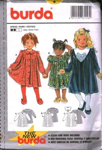 3158 Burda Sewing Pattern Girls Button Front Dress 3 - 8 Casual OOP Sew Vintage - Picture 1 of 2