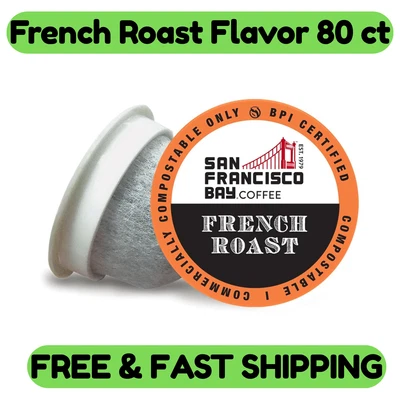 San Francisco Bay Compostable Coffee – French Roast – 80 Coffee Pods *FRESH NEW* - Image 1 of 4