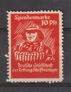 Germany Revenue Stamp Fiscal Gebuhrenmarke Spendenmarke Rettungsdienst 10 Pf - Picture 1 of 1