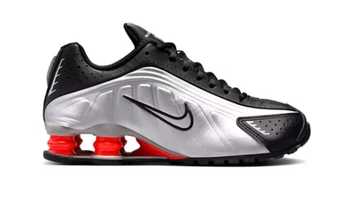 Nike Shox Zapatos Juveniles Metálicos Plateados Picante Rojo Retro CW26 005 Foto 1 de 4