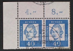 Bund , Nr. 355 x  , ohne Fluoreszenz im Paar Eckrand  gestempelt - Picture 1 of 2