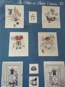 Alma Lynne: THE POTTIES IN PASTELS COLLECTION Cross Stitch Book #ALX-21 - Guc - Picture 1 of 3