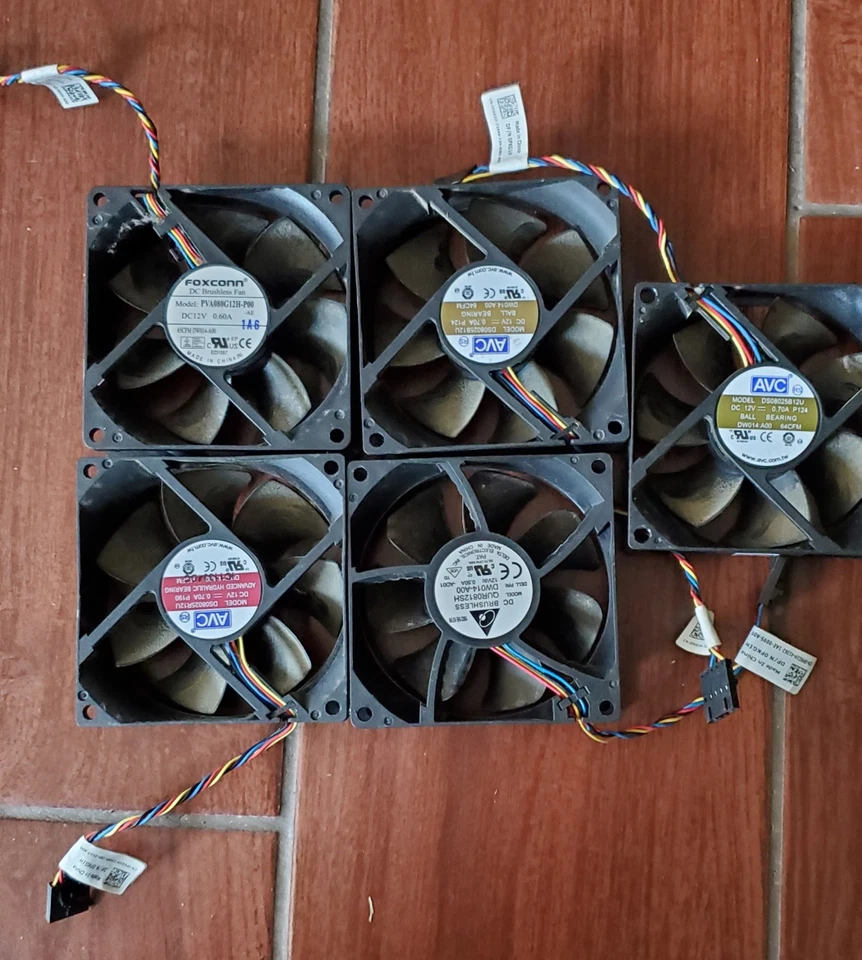 5X Lot Dell OptiPlex 790 990 790 SFF CPU Fan 0DW014 4Wre /5Pin 8x8x2.5cm - Image 1 of 1