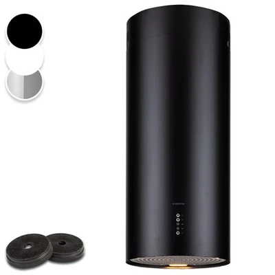 KLARSTEIN Campana de isla Ø 38 cm 600 m³/h campana extractora campana de techo aire de escape aire de circulación negro