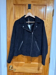 Quince Damen XL Ziegenveloursleder Motorradjacke schwarz Neu mit Etikett minimalistisch - Bild 1 von 8