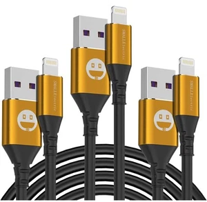 Cable cargador iPhone 2M largo carga certificado MFI relámpago carga rápida paquete de 3 - Imagen 1 de 6