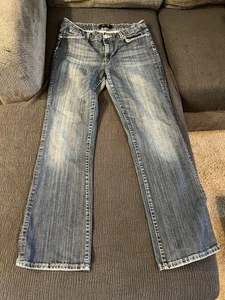 Seven7 Damen Bootcut Jeans, Größe 12, Mid-Rise, Stretch Dark Wash - Bild 1 von 8