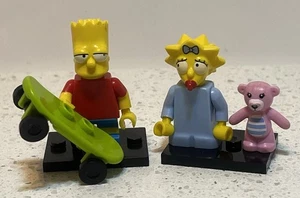 Lego Simpsons Characters Bart & Maggie With Skateboard And Pink Bear - Picture 1 of 2