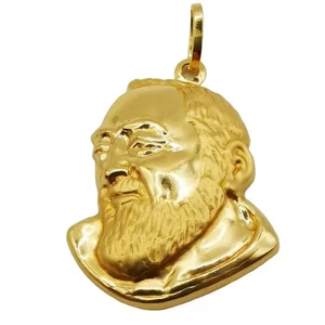 ciondolo padre pio oro giallo 18kt grammi 1,30 - Imagen 1 de 1